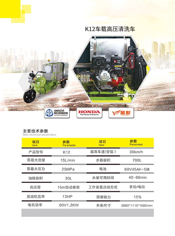 新款K12车载阿瓦提高压清洗车